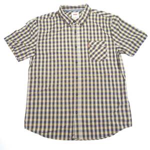 XL Levi's リーバイス チェックシャツ カーキ系 半袖 リユース ultramto sh0588