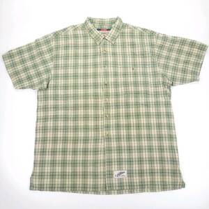 L Levi's リーバイス チェックシャツ グリーン系 半袖 リユース ultramto sh0596
