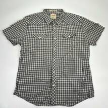 XL Levi's リーバイス チェックシャツ グリーン系 半袖 リユース ultramto sh0600_画像1