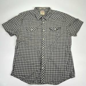 XL Levi's リーバイス チェックシャツ グリーン系 半袖 リユース ultramto sh0600