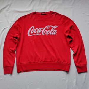 90s メンズ　2XL Coca-Cola コカ・コーラ ヴィンテージトレーナー スウェット レッド 赤 オーバーサイズ 