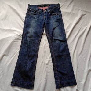 W30 Levi's LADY STYLE リーバイス LPCL01-101 ジーンズ フレア ベルボトム 革パッチ 濃紺