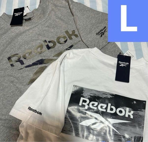 【新品メンズL 2枚】【匿名配送】リーボック　Reebok半袖Tシャツメンズ　Lサイズ新品　タグ付き綿100%