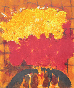 # three ...[ red . yellow color. bouquet ] lithograph autograph autograph stamp equipped edition equipped 