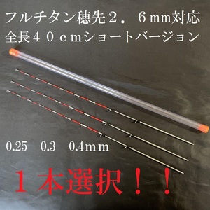 送料無料！！　筏竿 チヌ竿　筏　カセ　フルチタン穂先 0.25mm 0.3ｍｍ 0.4mm１本選択　2.6mm対応　40cmバージョン