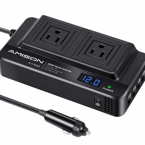 Amison インバーター 200w シガーソケットコンセント カーコンバーター DC12V /AC 100V