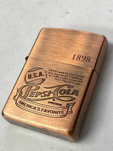 ZIPPO ジッポー SOLID BRASS 1898 PEPSI COLA ペプシ コーラ AMERICA'S FAVORITE ブロンズ オイル ライター USA