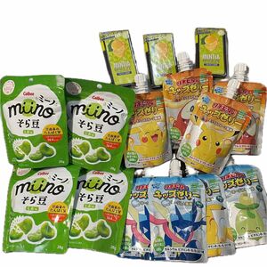 お菓子セット カルビー ミーノ ミンティア レモン 大正製薬 リポビタンキッズゼリー 