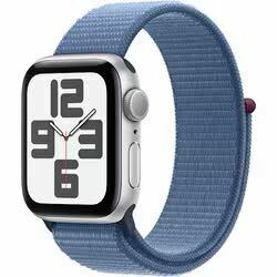 Apple Watch SE GPS model 44mm silver aluminium case winter blues Poe tsu loop 