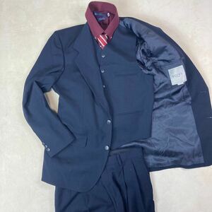 美品　SUIVI homme 3ピース セットアップ　スーツ　黒　L 日本製　テーラードジャケット　黒　3点セット　ブレザー