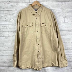 希少　carhartt カーハート ワンポイント 長袖 bdシャツ2XL トップス コットン ワークシャツ 古着 ヴィンテージ　