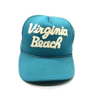 【90s】MOHR'S製 ヴァージニア・ビーチ ロゴキャップ ライトブルー/水色 5パネル スナップバック プリントロゴ ヴィンテージキャップ 帽子