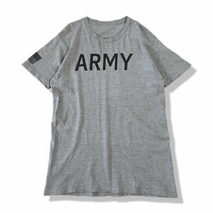 US ARMY(ユーエスアーミー) プリントロゴ トレーニングTシャツ L 半袖 クルーネック アメリカ軍 陸軍 星条旗プリント ビンテージTシャツ