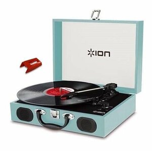 即決◆新品◆送料無料ION AUDIO VINYL TRANSPORT Blue + PT01RS1 ポータブル トランク型 レコードプレーヤー/純正交換針(1個)セット