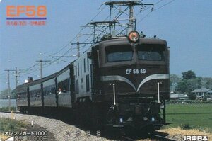 両毛線を走るEF5889　JR東日本オレンジカード