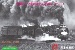 大畑ループを走るさよならSL　JR九州熊本車掌区オレンジカード