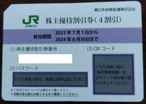 JR東日本 株主優待割引券（4割引）1枚 ～2024/6/30 簡易書留 送料無料