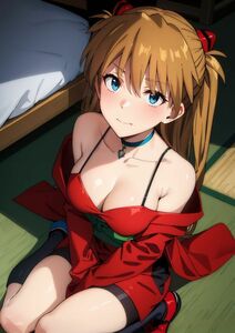 AA197 アスカ ラングレー asuka あすか エヴァンゲリオン EVA アニメ 同人 美少女 イラスト A4 ポスター 高画質 光沢紙 6色刷