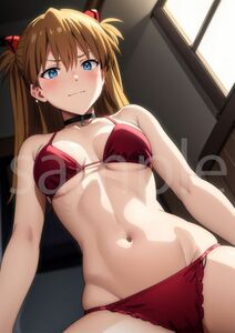 AA258 アスカ ラングレー asuka あすか エヴァンゲリオン EVA アニメ 同人 美少女 イラスト A4 ポスター 高画質 光沢紙 6色刷