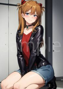 AA293 アスカ ラングレー asuka あすか エヴァンゲリオン EVA アニメ 同人 美少女 イラスト A4 ポスター 高画質 光沢紙 6色刷