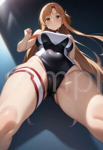 AA343 結城明日奈 SAO アスナ ソードアートオンライン アニメ 同人 美少女 イラスト A4 ポスター 高画質 光沢紙 6色刷 戸松遥