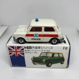  Tomica made in Japan blue box F8 BLMC Mini Cooper Police car gift rose that time thing out of print ②