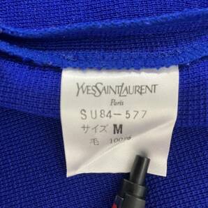 ★[240509-6K]【現状品】《カーディガン/イヴサンローラン》YVES SAINT LAURENT/ブルー系/レディース/金ボタン/ウール/毛/ニット/サイズMの画像6