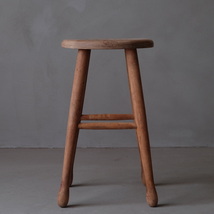 03083 古い丸椅子 / 木製スツール チェア 古家具 古道具 アンティーク ヴィンテージ 昭和レトロ_画像2