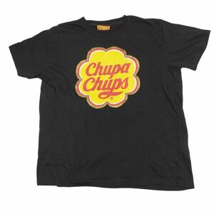 チュッパチャプス Chupa Chups オフィシャル デカ ビッグ ロゴ Tシャツ 黒 ブラック xL