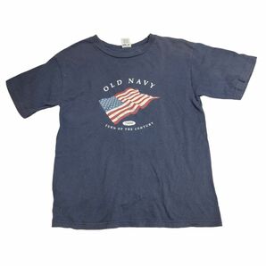 2000年 アメリカ USA 古着 アメリカ国旗 星条旗 OLD NAVY オールドネイビー Tシャツ 紺 L