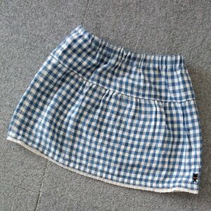 MIKIHOUSE ミキハウス　 子供服チェック柄スカート　M(100〜110サイズ）くま
