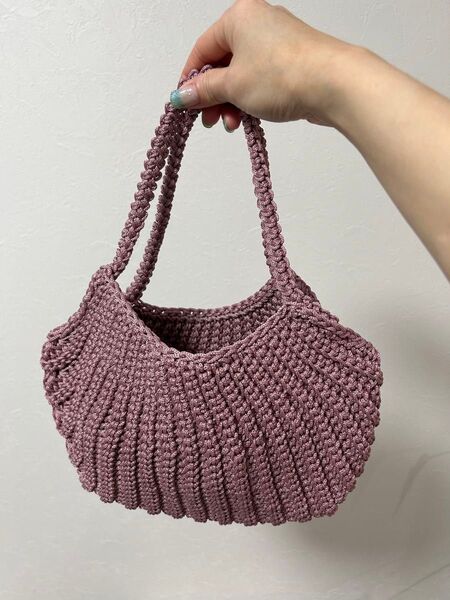 シェル型バッグ ハンドメイド(かぎ針編み)