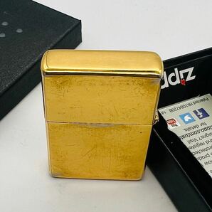 ZIPPO フラットトップ ヴィンテージ レプリカ 1993年製 ゴールド 金色 限定 シリアルナンバー入り ジッポー ジッポ オイルライターの画像2