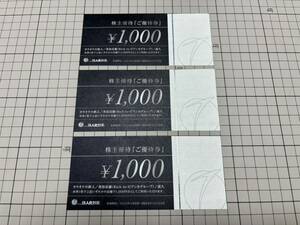 未使用)鉄人化計画　株主優待券　カラオケの鉄人　1000円×3枚　有効期限2024.12.31まで