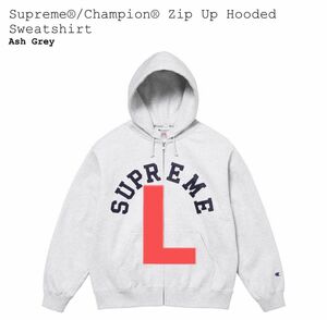 新品　未使用　送料込　Supreme Champion Hooded Sweatshirt Ash Grey Lサイズ