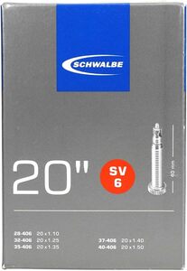 SCHWALBE(シュワルベ) 【正規品】20×1.10/1.50、20×11/8(406)用チューブ 仏式 40㎜バルブ 6SV