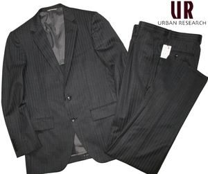  new goods M or XL regular price 2.97 ten thousand V Urban Research stretch suit tailored jacket pants setup black ash pinstripe MENS