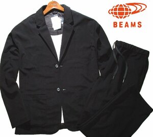 新品 春物 M ▼ ビームス BEAMS HEART ▼ ライトポンチ スーツ ルーズフィット テーラードジャケット パンツ セットアップ メンズ 黒