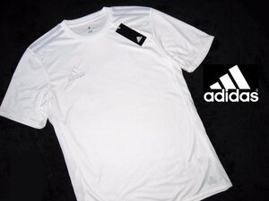 新品 M 定価￥3,839▼ アディダス adidas ▼ ジャージー 半袖 Tシャツ スポーツ用 クイックドライ 丸首 クルーネック 白 メンズ