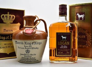 竜酒2680◆未開栓 スコッチ ウイスキー 2本　キングオブキングス レア オールド LOGAN ローガン　750ml 43度