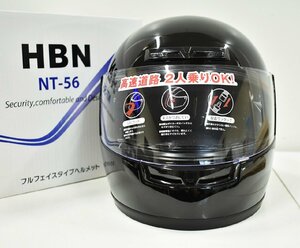 沖82◆未使用品 HBN NT-56 バイク用 フルフェイスタイプ ヘルメット 黒 ブラック 57～60cm 2021年製 元箱
