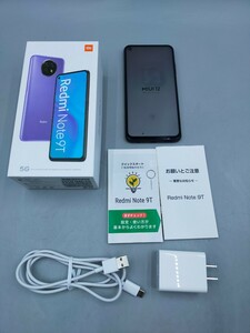 ◎Xiaomi Redmi Note 9T 5G A001XM ナイトフォールブラック メモリ4GB ストレージ 64GB IMEI860250051582575 ソフトバンク シャオミ