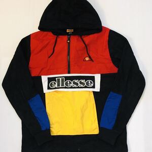 エレッセ　ellesse US L ナイロン×フリース　アノラックパーカー