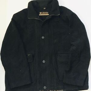 ビッグサイズ　コロンビア　Columbia XL 裏チェック柄　ウール　ブッシュジャケット　ハンティングジャケット　ブラック
