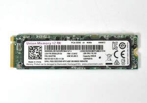 Union Memory (Lenovo純正品) M.2 2280 NVMe SSD 256GB /健康状態96%/累積使用1428時間/動作確認済み, フォーマット済み/中古品