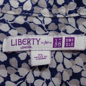 LIBERTY for UNIQLO リネンシャツ・XL△ユニクロ×リバティ/総柄/長袖/メンズ/24*5*3-15の画像7