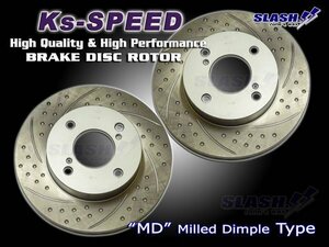 Ks-SPEED[ディンプル+スリット] Front/MD3109 デミオ DEMIO DE5FS 15C 14&15inch wheel 2007/07～2014/09 Front239x20mm