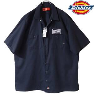 5745/新品未使用品タグ付 Dickies半袖ワークシャツ 3XL●刺繍MANNY & MERLE BAT DRINK LIVE MUSIC●ネコポス可●ディッキーズ古着