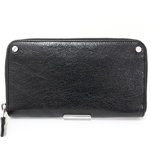  Balenciaga BALENCIAGA Continental wallet round fastener long wallet 541996 CU504 1000 black [ used ]S rank 