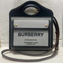 BURBERRY［2way ミニ　ポケットバッグ　ツートン　キャンバス］美品_画像1